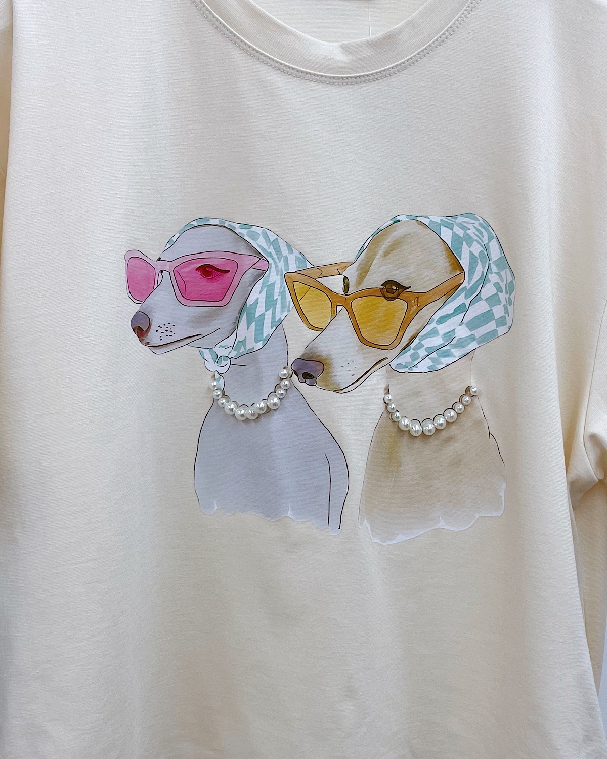 レディドッグモチーフTシャツ カラー: BEG