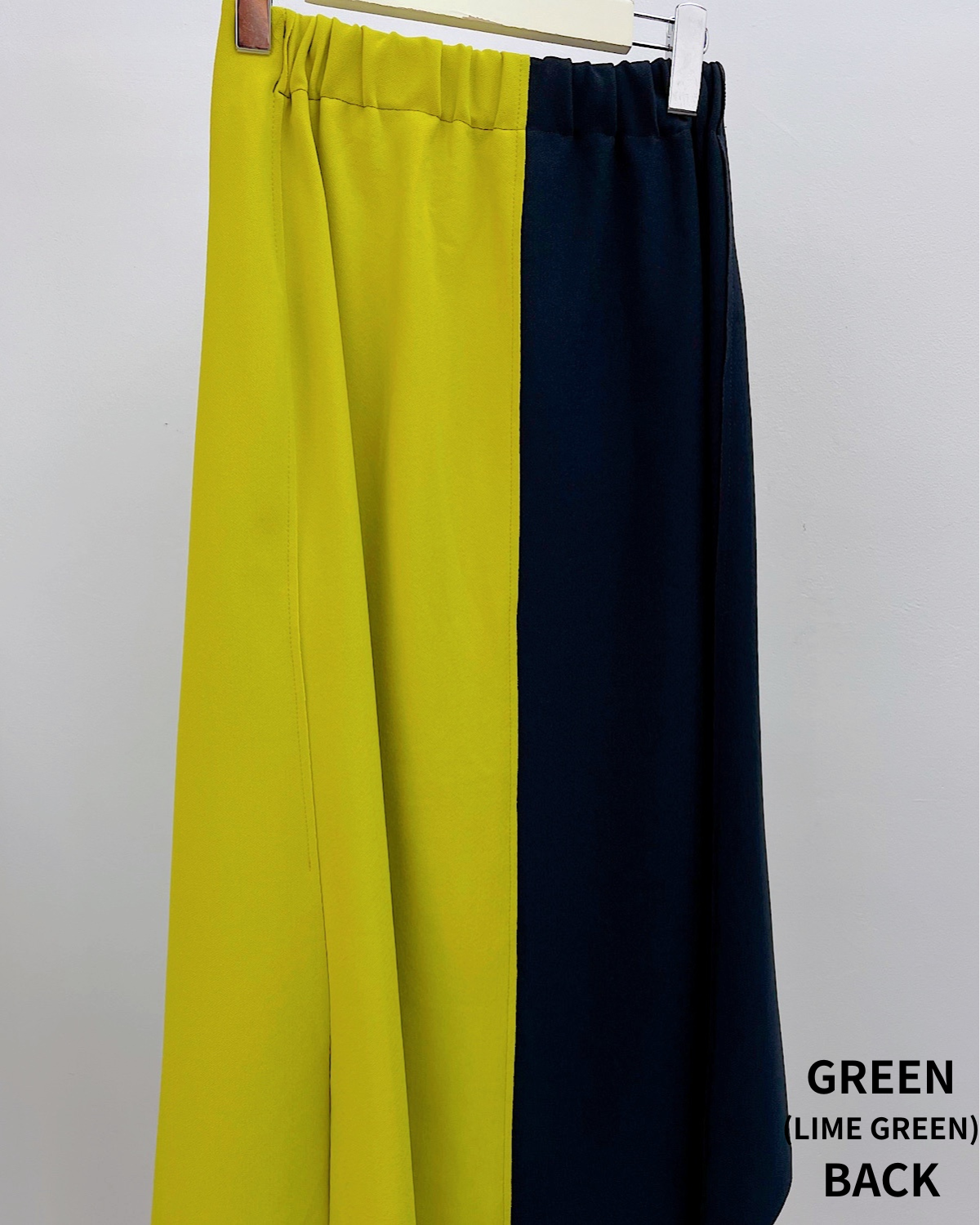 カラーブロックアシンメトリースカート カラー: GRN