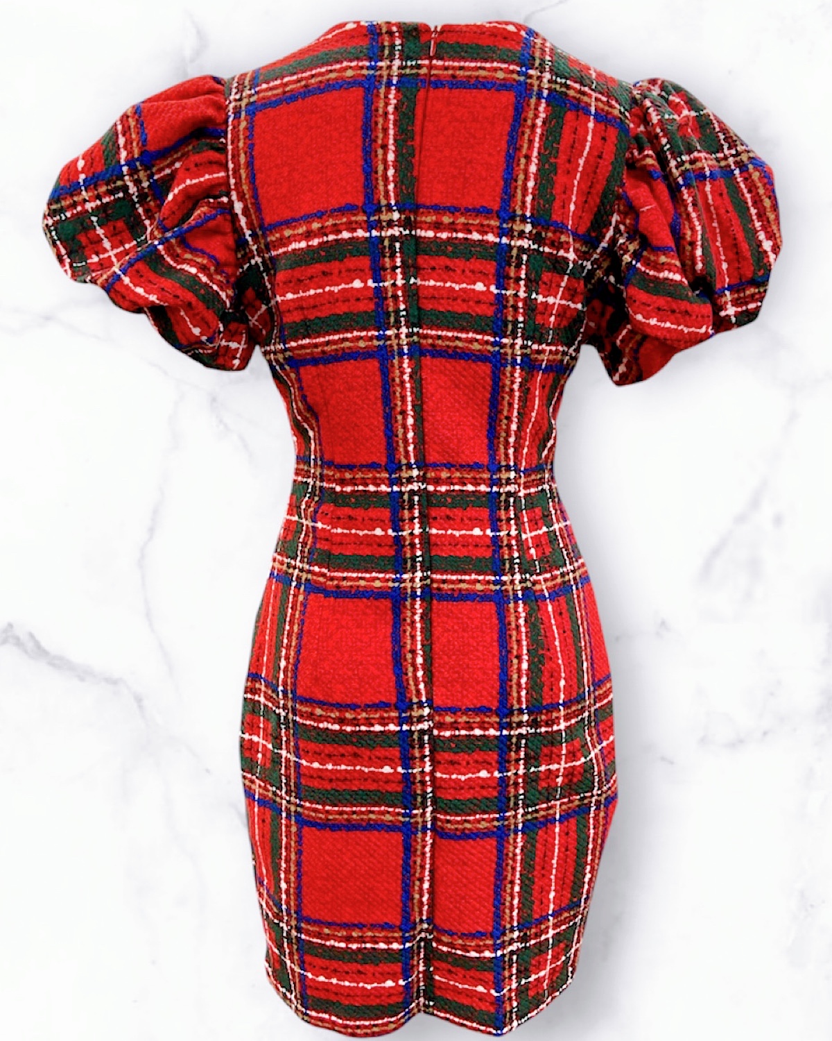 ツィードチェックパフスリミニワンピース サイズ: S