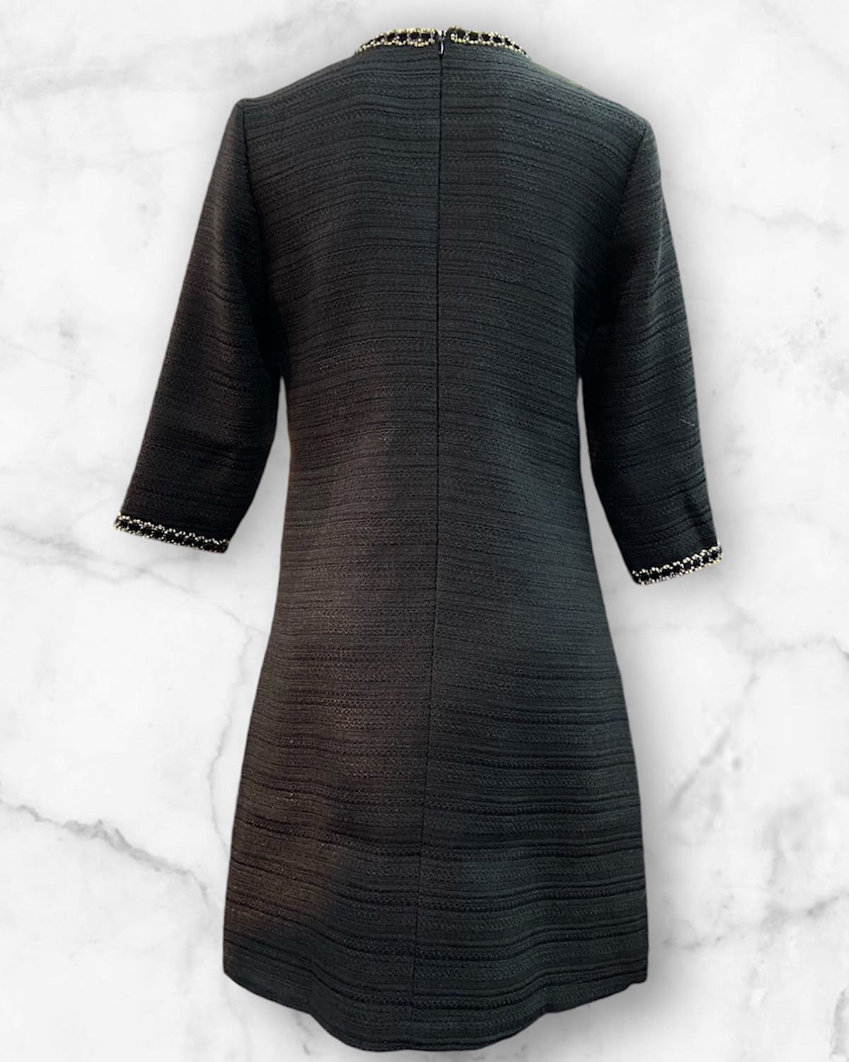 斜めラインブラックツィードワンピース
