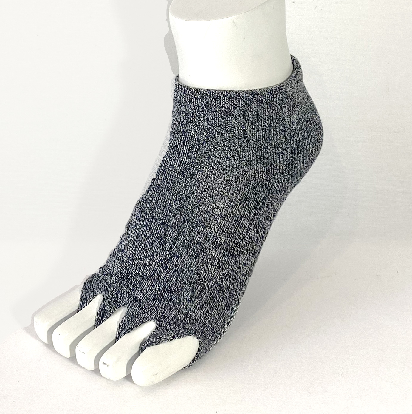 ピュア クール バンブーソックス　(指なし 滑り止め有り) ダークグレー bambo1-1: 21cm-23cm