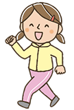 歩く女の子の画像