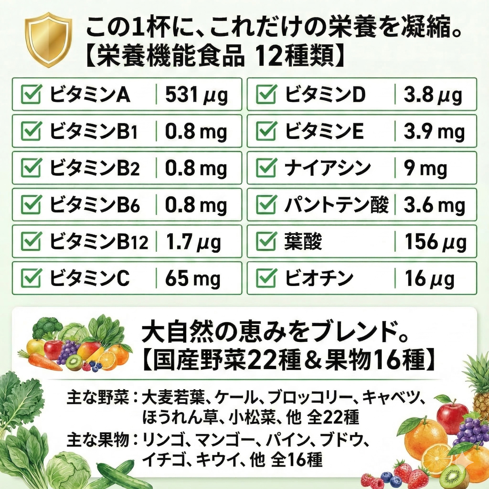 マイウェルシー　たべリッチマルチビタミン青汁フルーツMIX
