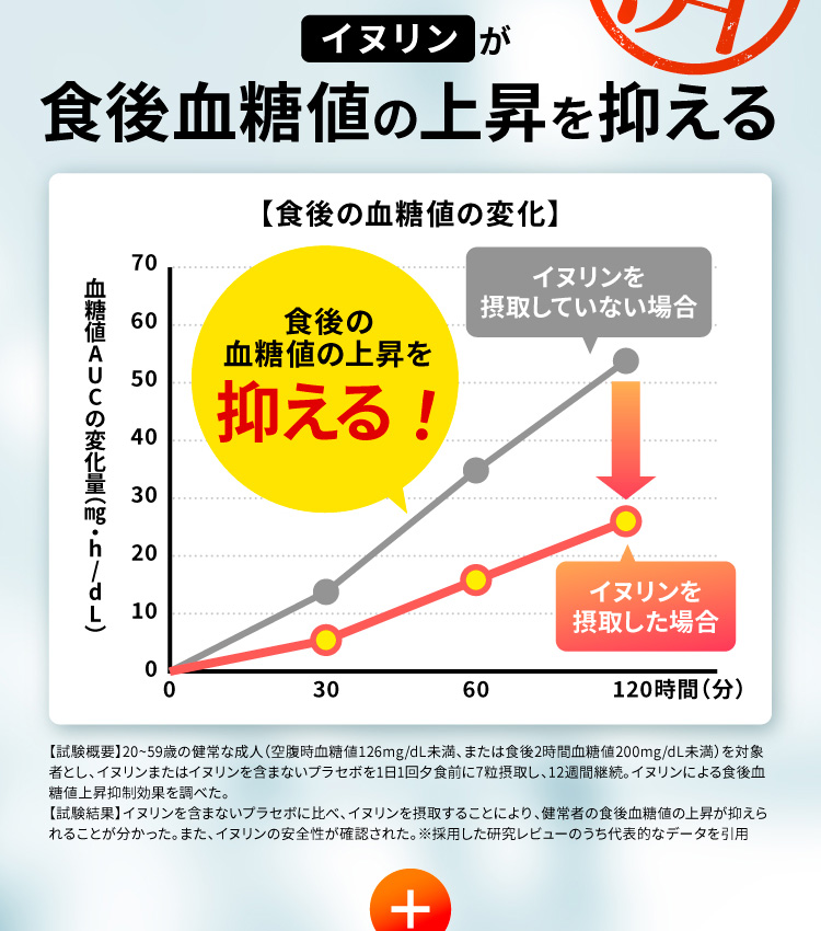 イヌリンが食後血糖値の上昇を抑える