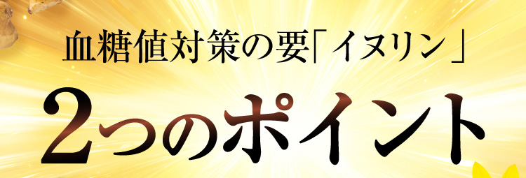 血糖値対策の要「イヌリン」２つのポイント