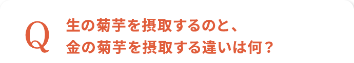 生の菊芋を摂取するのと、金の菊芋を摂取する違いは何？