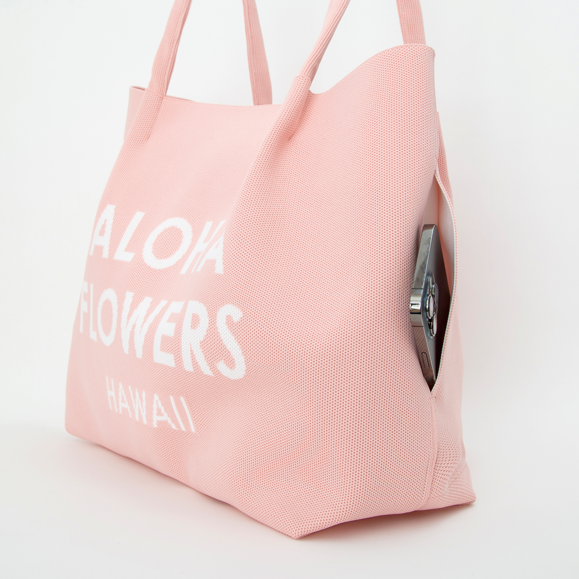 ニットバッグ L（ピンク）