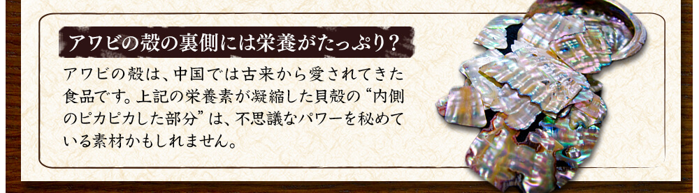 アワビの殻の裏側には栄養がたっぷり！
