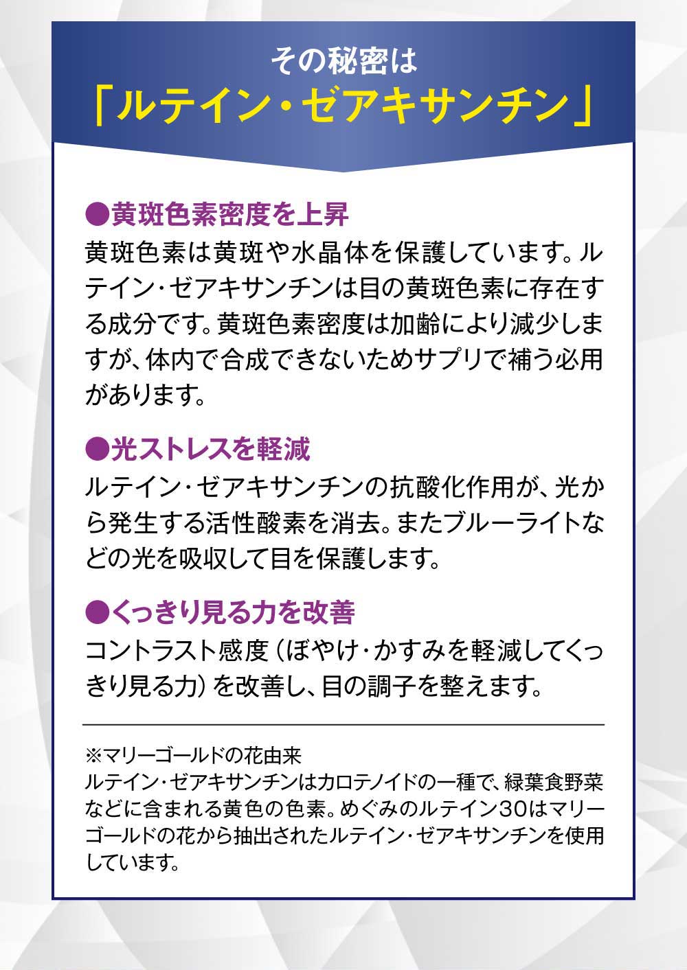 その秘密はルテイン・ゼアキサンチン