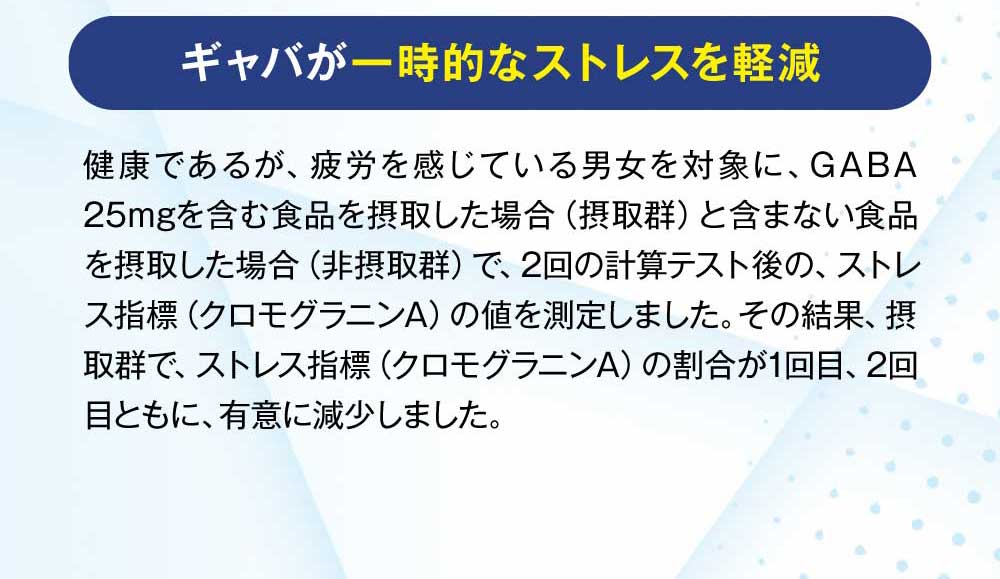 ギャバが一時的なストレスを軽減