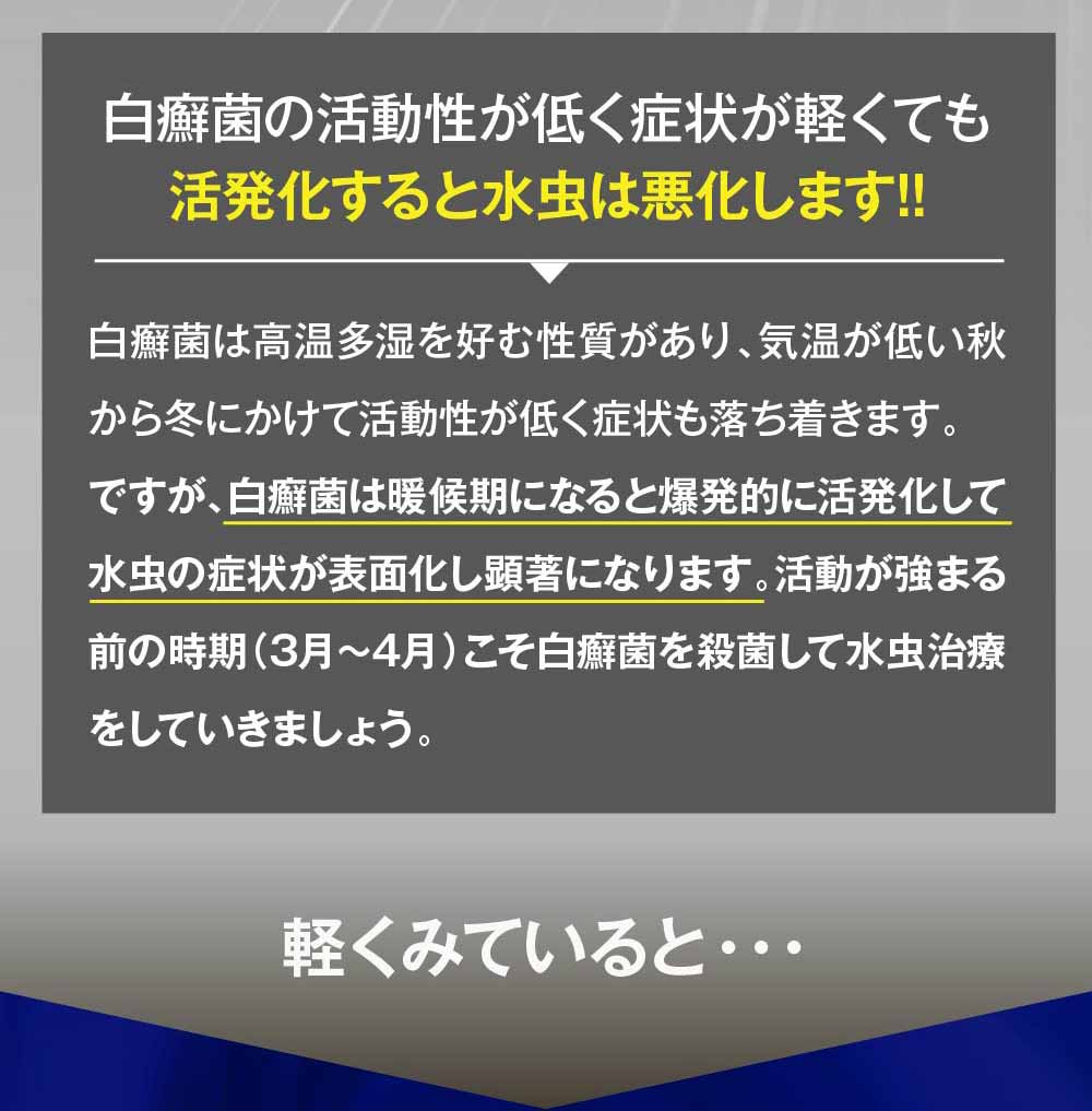 活発化すると水虫は悪化します