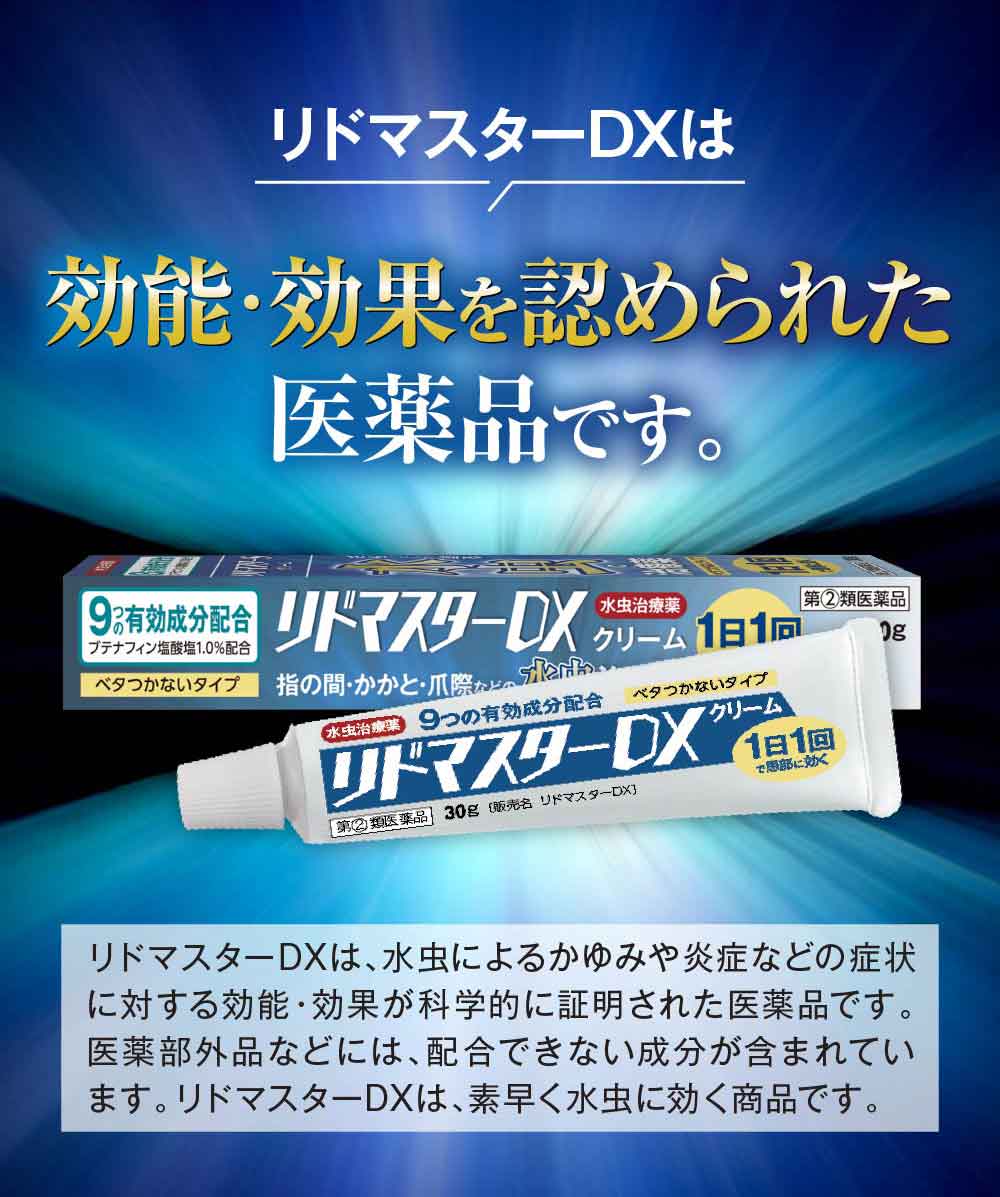 リドマスターSは効果効能が認められた医薬品です