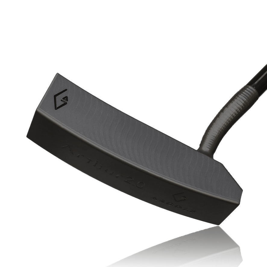 【完成品】Arthur 2.0｜Dark Edition（アーサー 2.0・ダークエディション） ヴィンテージ加工: 無加工, デキステリティ: 右手用, シャフトサイズ: 32インチ, シャフト色: ブラック, ライ: 70（標準ライ）, グリップとサイズ: White×Gold Logo, ヘッドカバー色: カーボンブラック