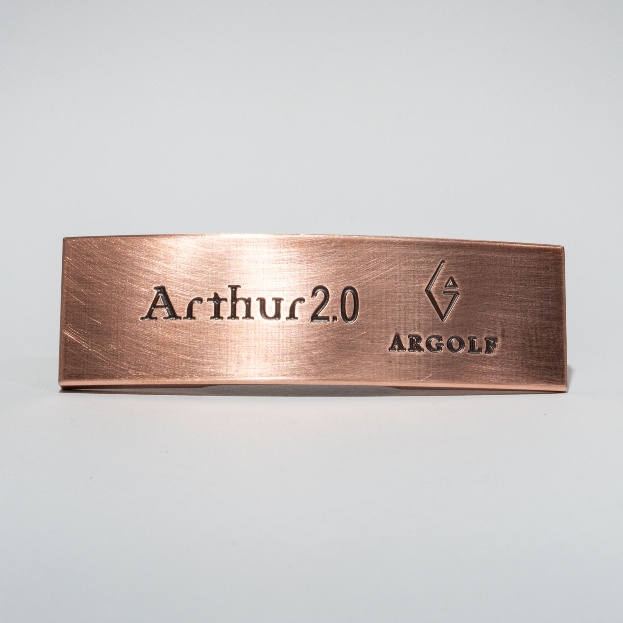 【完成品】Arthur 2.0｜Vintage Copper（アーサー2.0・ヴィンテージカッパー） ヴィンテージ加工: 研磨済み, 利き手: 右利き用, シャフトサイズ: 33インチ, ライ: ライ（標準ライ）, グリップ種類: White×Gold Logo, ヘッドカバー色: カーボンブラック