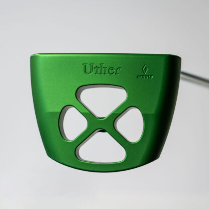 【完成品】Uther（ウーサー） デキステリティ: 右手用, ヘッドカラー: ブラック, シャフト: ヒール, シャフトサイズ: 32インチ, ライ: 70（標準ライ）, グリップとサイズ: White×Gold Logo, ヘッドカバー色: カーボンブラック