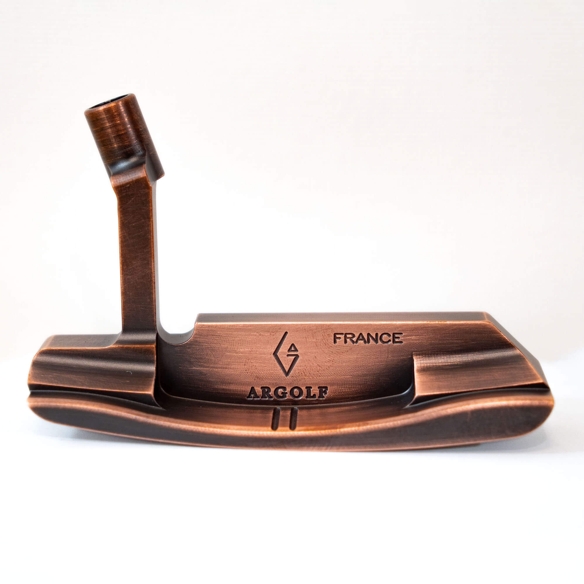 【完成品】Arthur｜Vintage Copper（アーサー・ヴィンテージカッパー） デキステリティ: 右手用, シャフトサイズ: 32インチ, シャフト色: ブラック, ライ: 70（標準ライ）, グリップとサイズ: White×Gold Logo, ヘッドカバー色: カーボンブラック