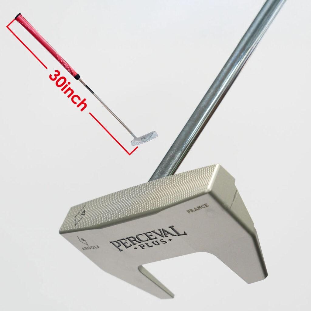【Short Roll 30″ Series】Perceval Plus（パーシヴァル プラス） デキステリティ: 右手用, シャフト: ヒール, シャフトサイズ: 30インチ, シャフト色: シルバー, ライ: 70（標準ライ）, グリップ: 15インチロンググリップ, ヘッドカバー色: カーボンブラック