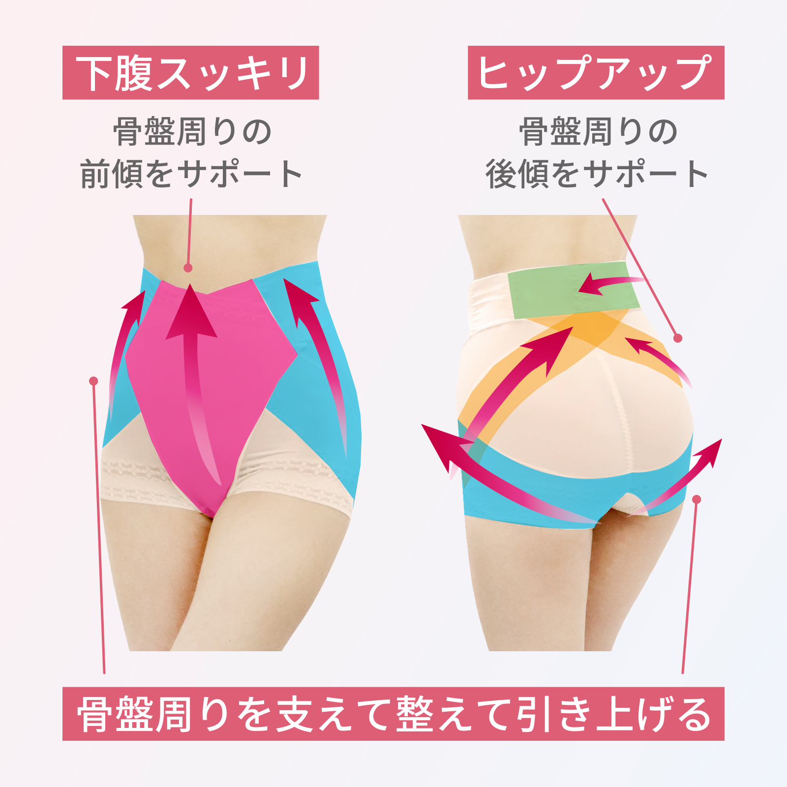 骨盤スリムショーツクロスフィット　2枚セット〈１分丈〉 サイズ: M, カラー: ブラック 2枚