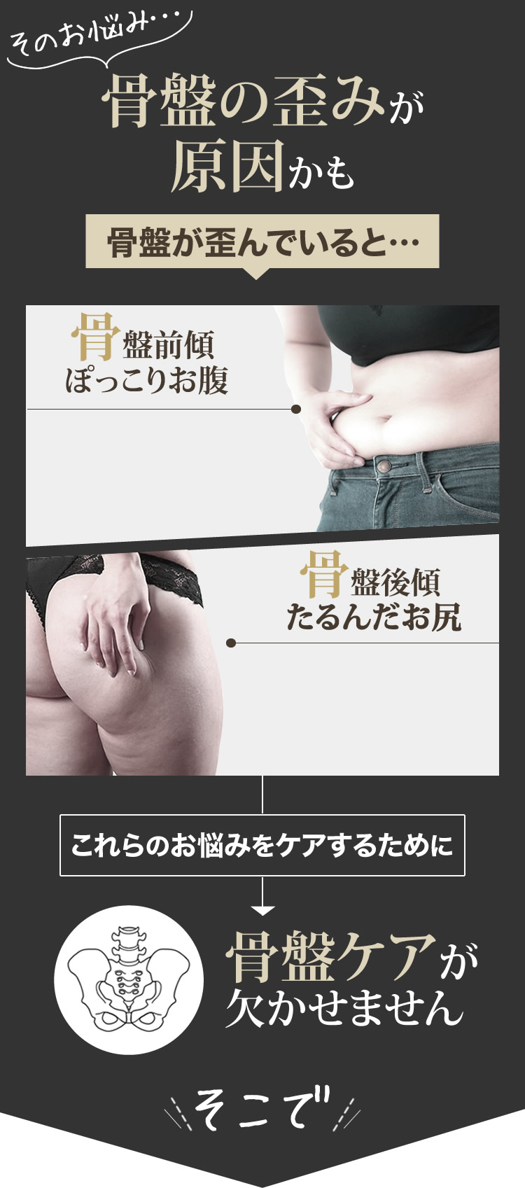 そのお悩み・・・骨盤のゆがみが原因かも