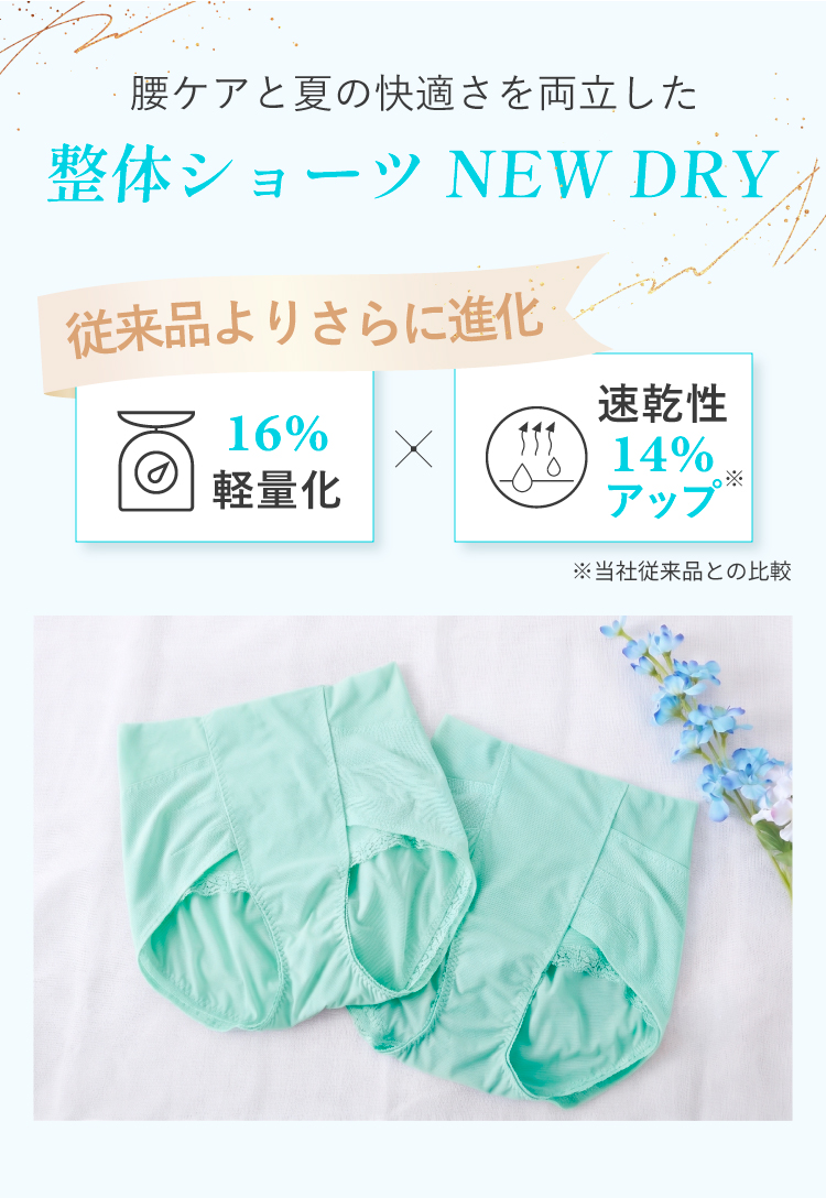 腰ケアと夏の快適さを両立した整体PショーツNEW DRY