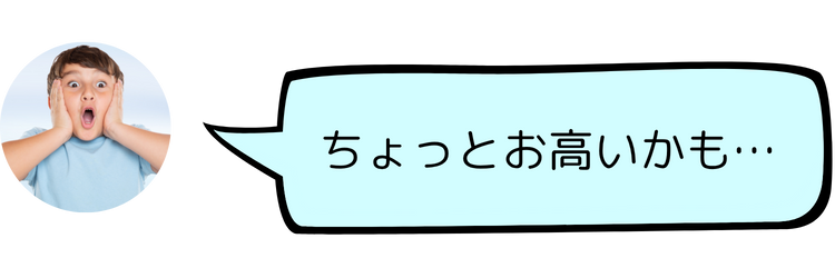 ちょっとお高いかも・・・