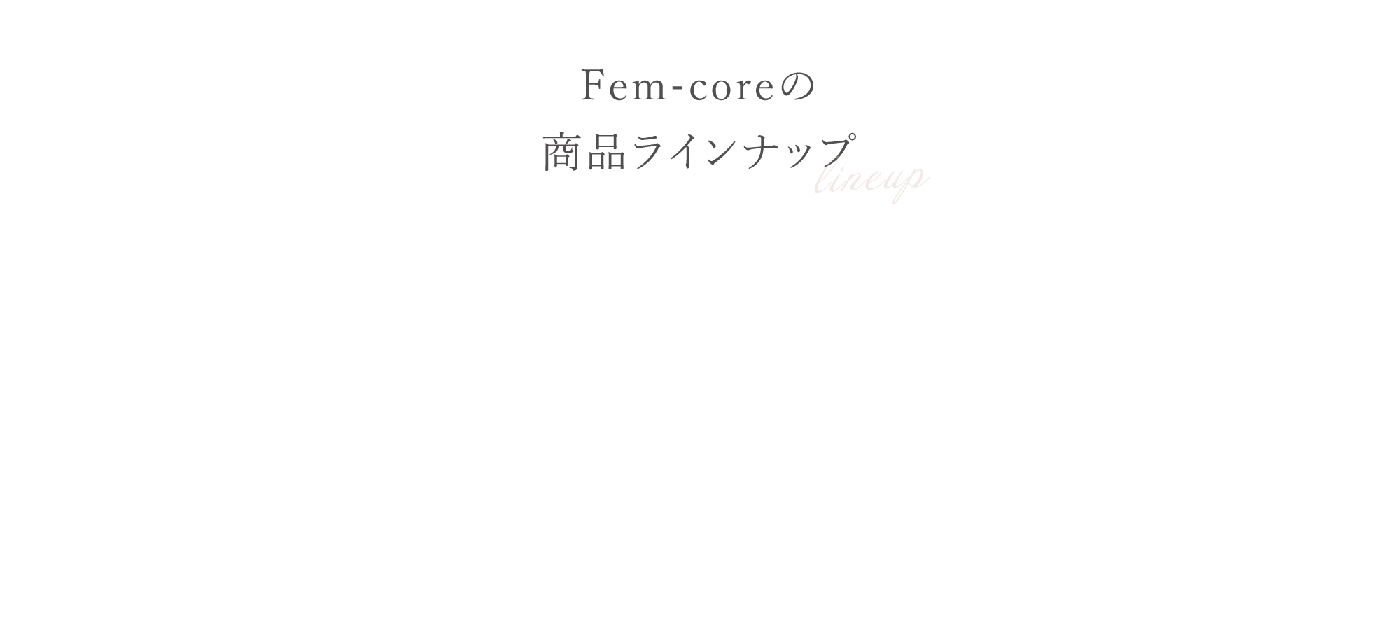 Fem-coreの商品ラインナップ