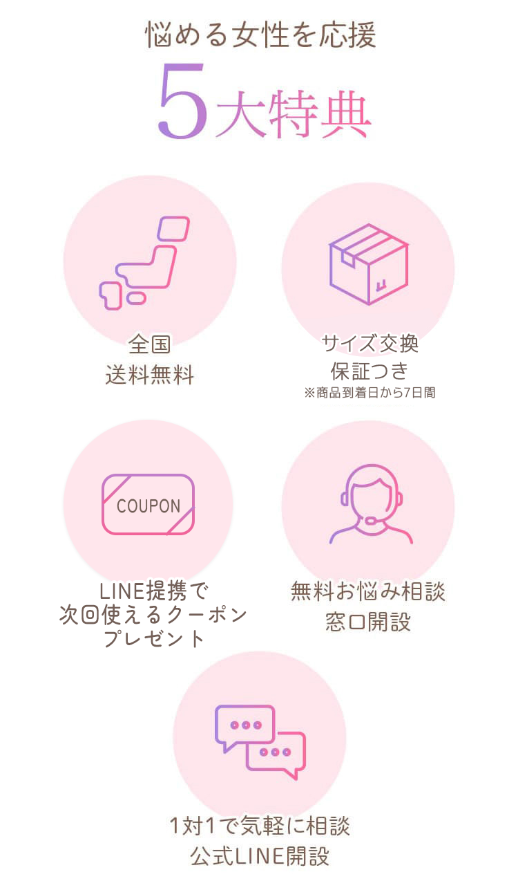 悩める女性を応援5大特典