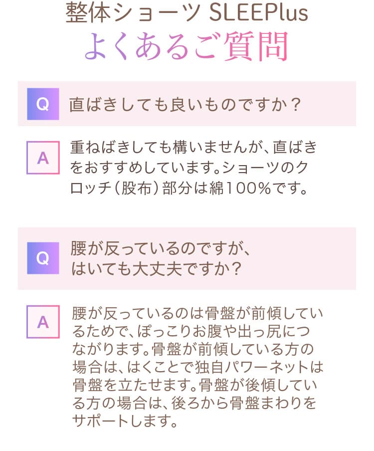 整体ショーツSLEEPlusよくあるご質問