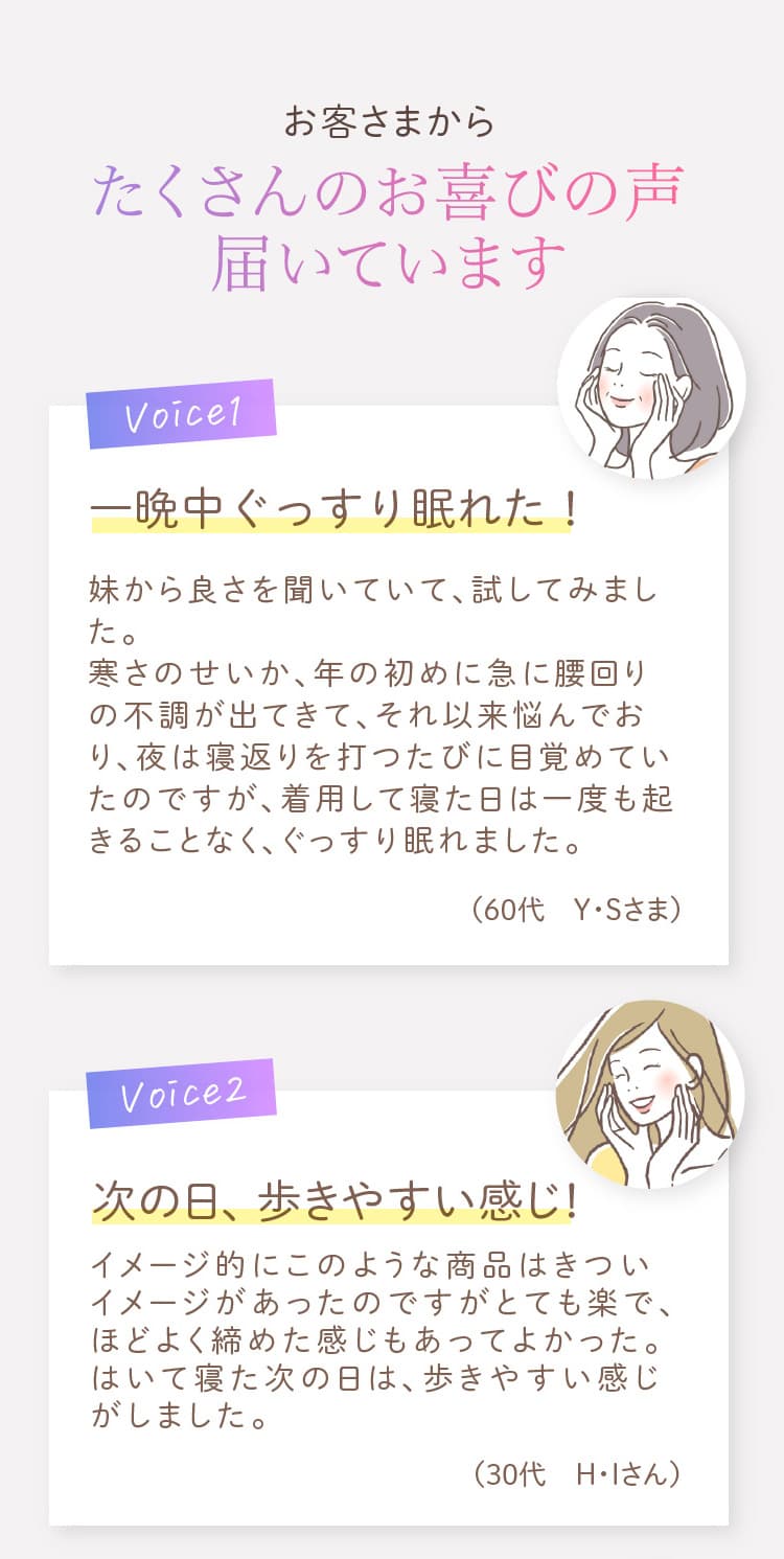 お客さまからたくさんのお喜びの声届いています