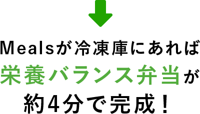 栄養バランス弁当が約4分で完成!