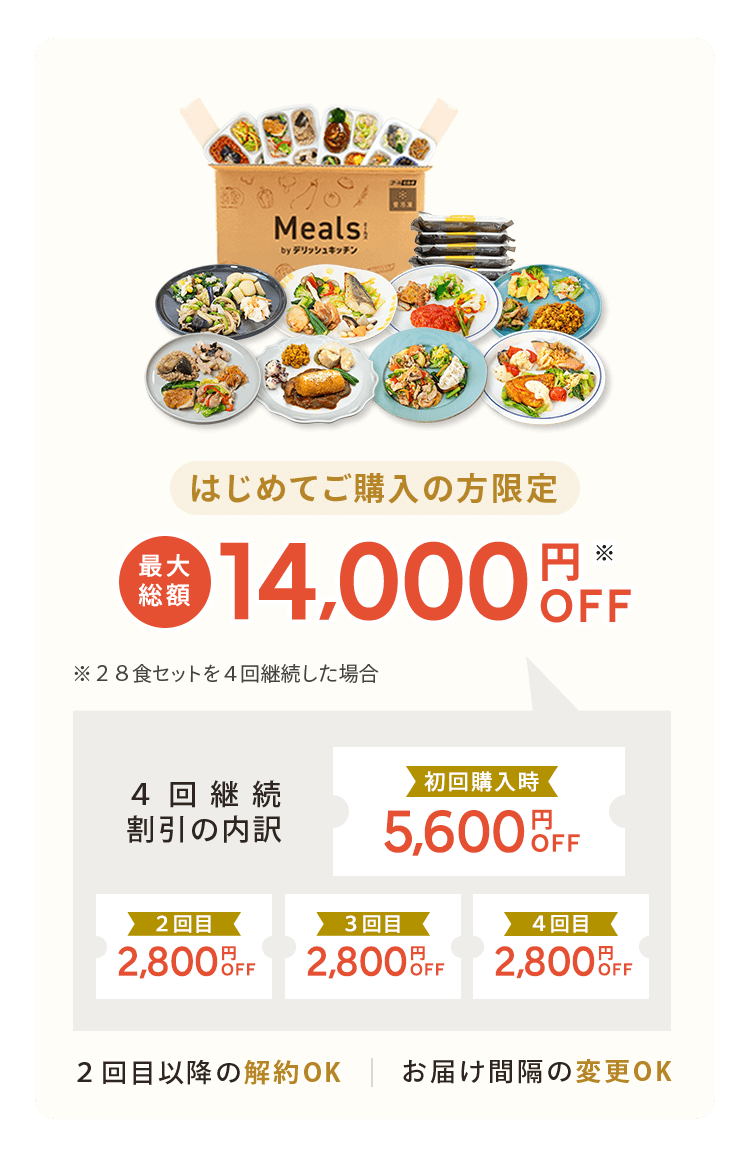 ミールズおまかせセット 総額14000円OFF