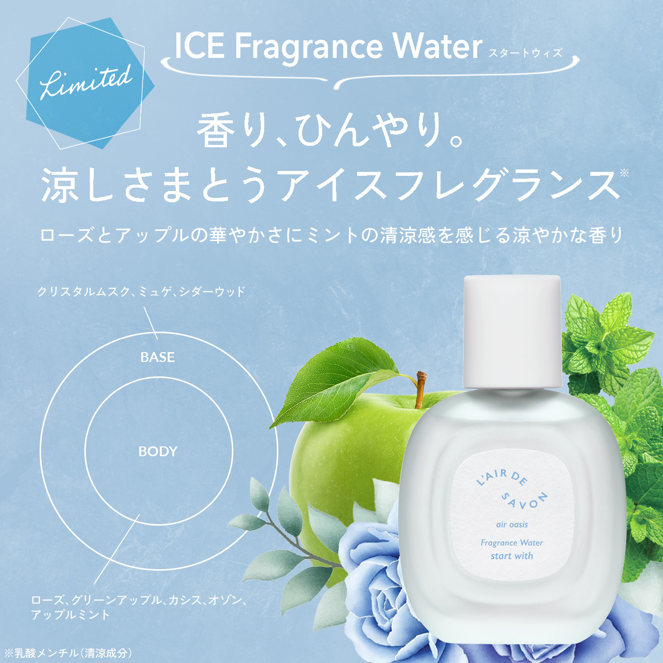 レールデュサボン エアオアシス アイスフレグランスウォーター スタートウィズ 60mL