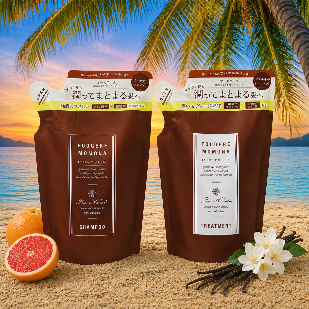 プアナナラ シャンプー&トリートメント詰め替えセット 各350mL
