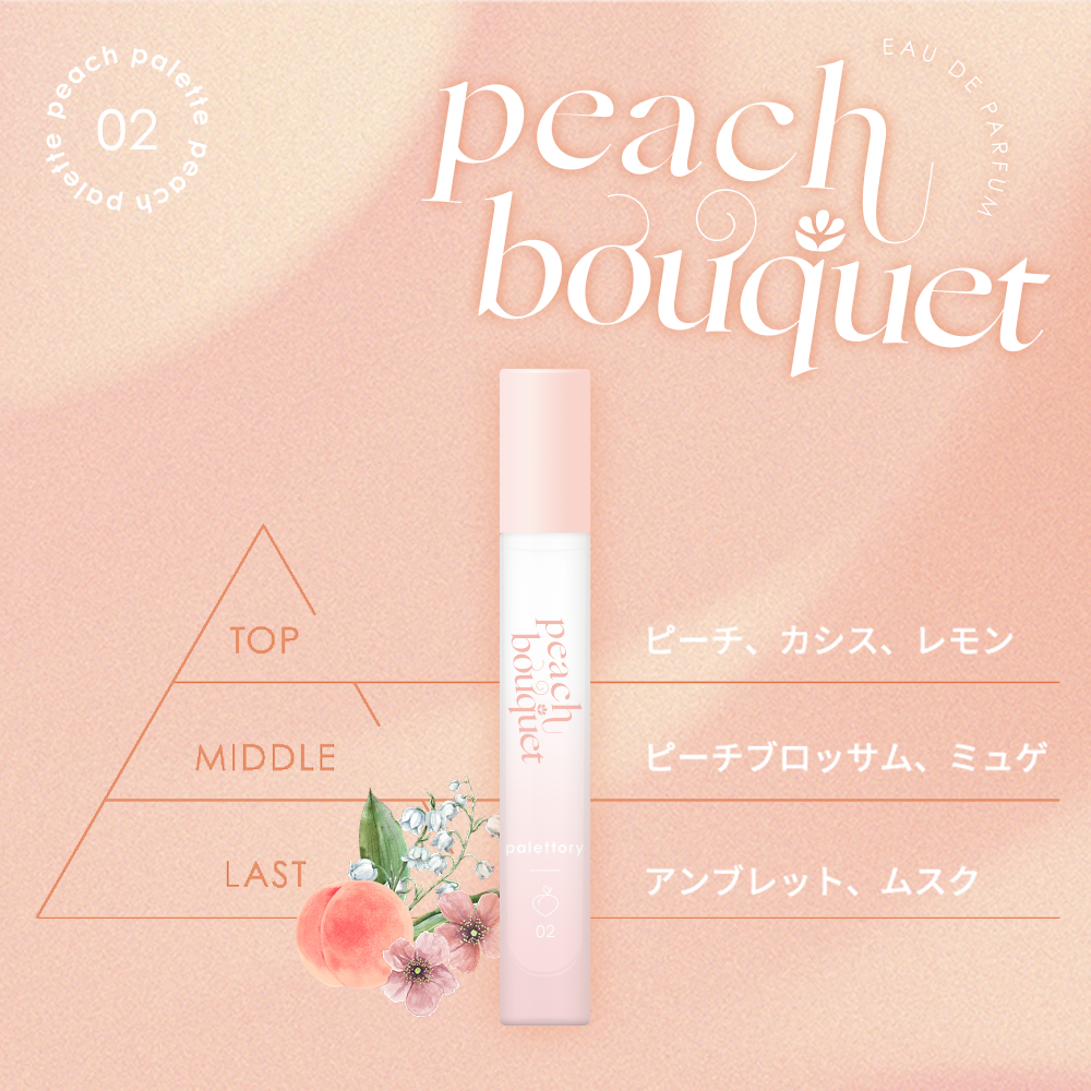パレットリー ピーチパレット オードパルファム 02 儚げピーチブーケ 8mL