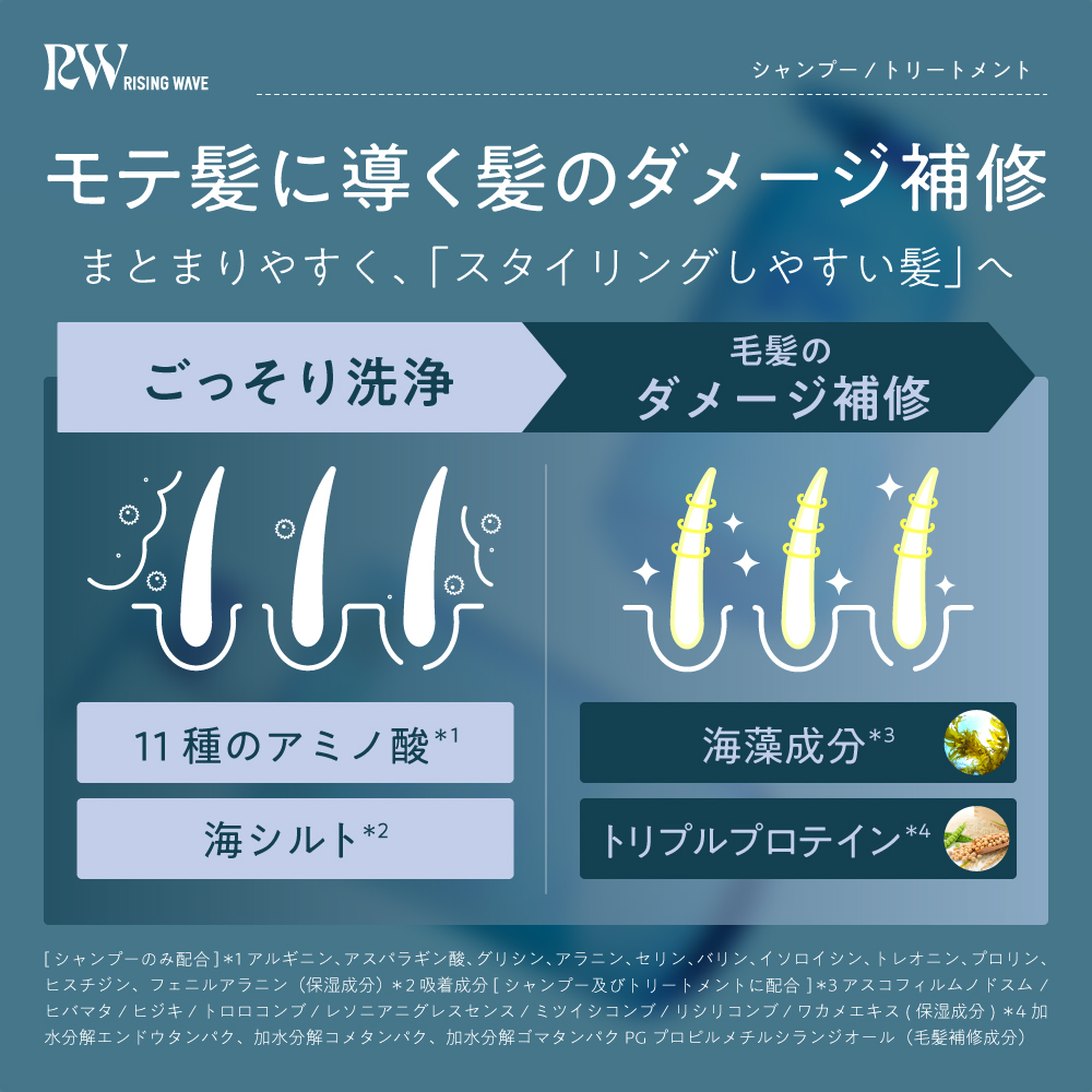 ライジングウェーブ フレグランスシャンプー&トリートメントセット フリー ライトブルー 各460mL