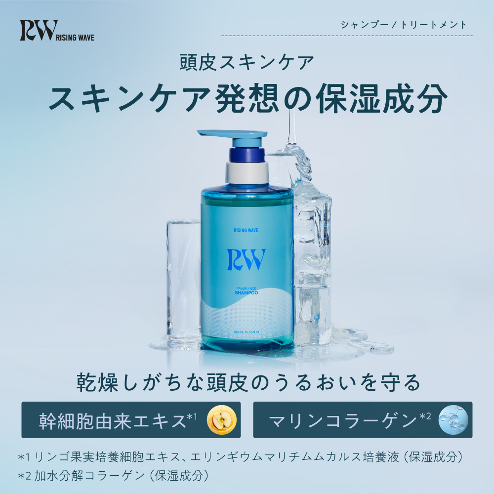 ライジングウェーブ フレグランスシャンプー&トリートメントセット フリー ライトブルー 各460mL
