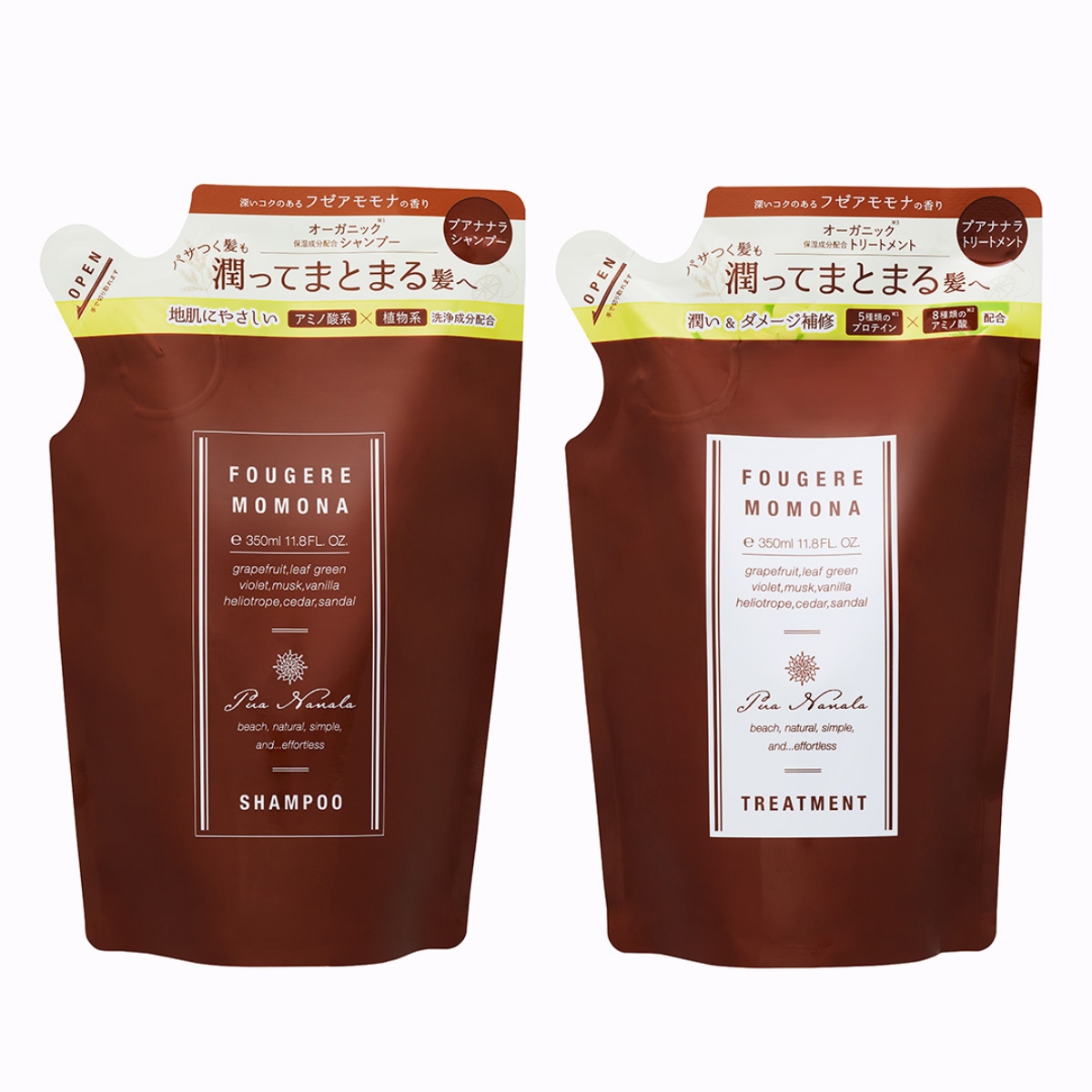 プアナナラ シャンプー＆トリートメント詰め替えセット 各350mL