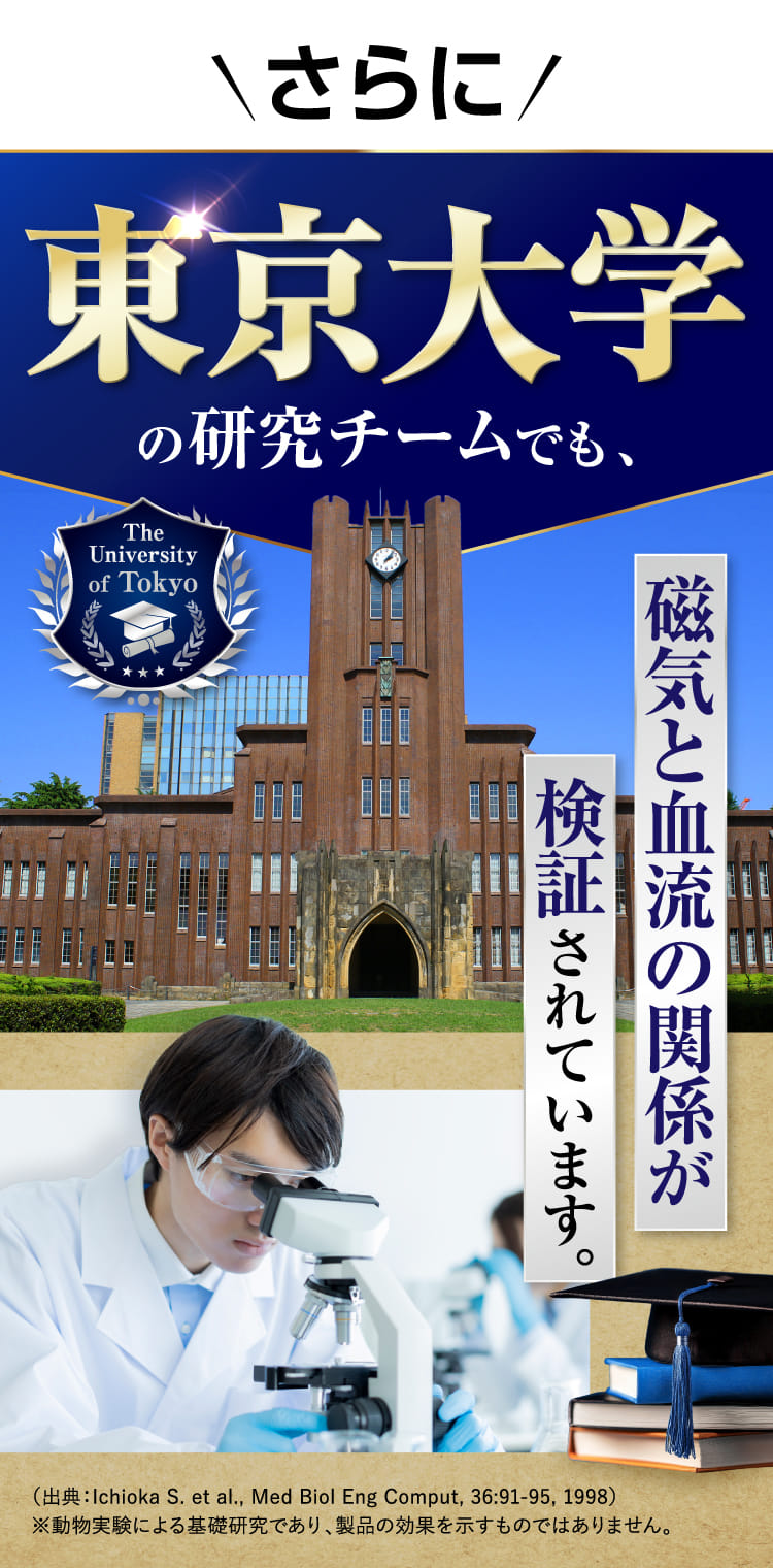 東京大学の研究チームでも、磁気と血流の関係が検証されています。