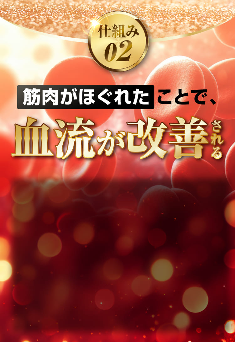 筋肉がほぐれたことで、血流が改善される