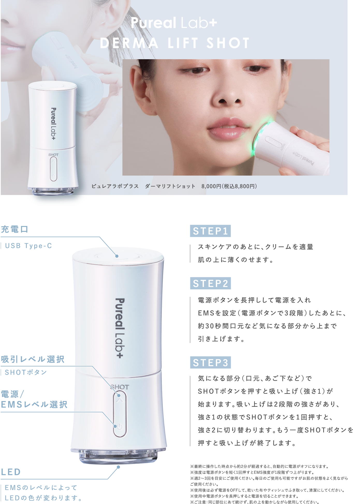  ダーマリフトショット使い方