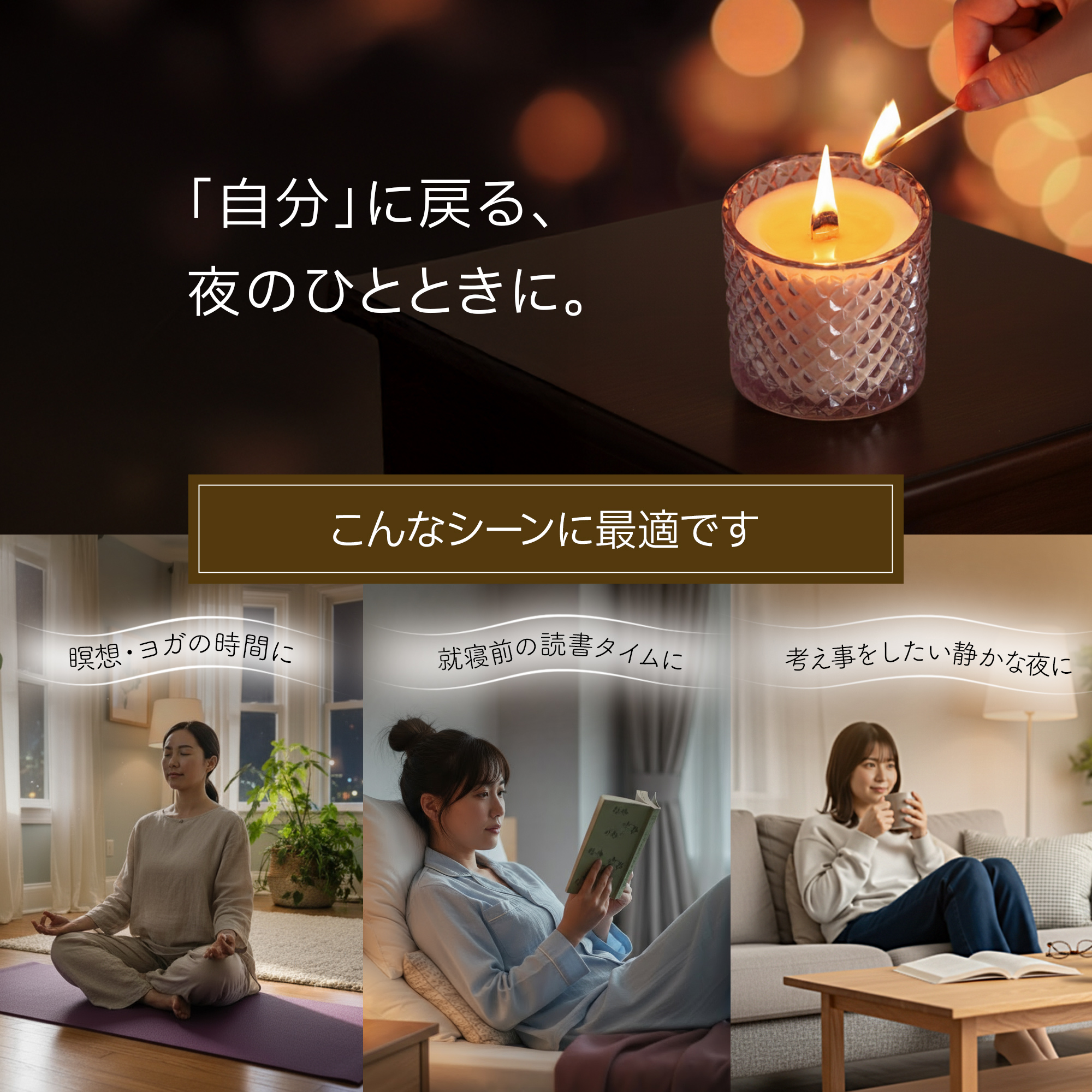 アロマキャンドル（サンダルウッド＆パチョリ）