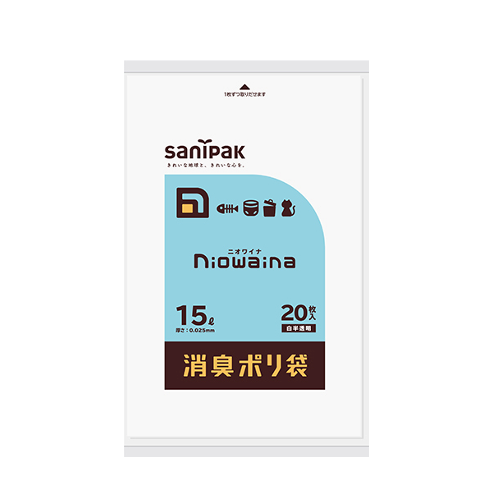 日本サニパック ニオワイナ 消臭ポリ袋 白半透明 15L 600枚(20枚×30冊) 0.025mm SS15