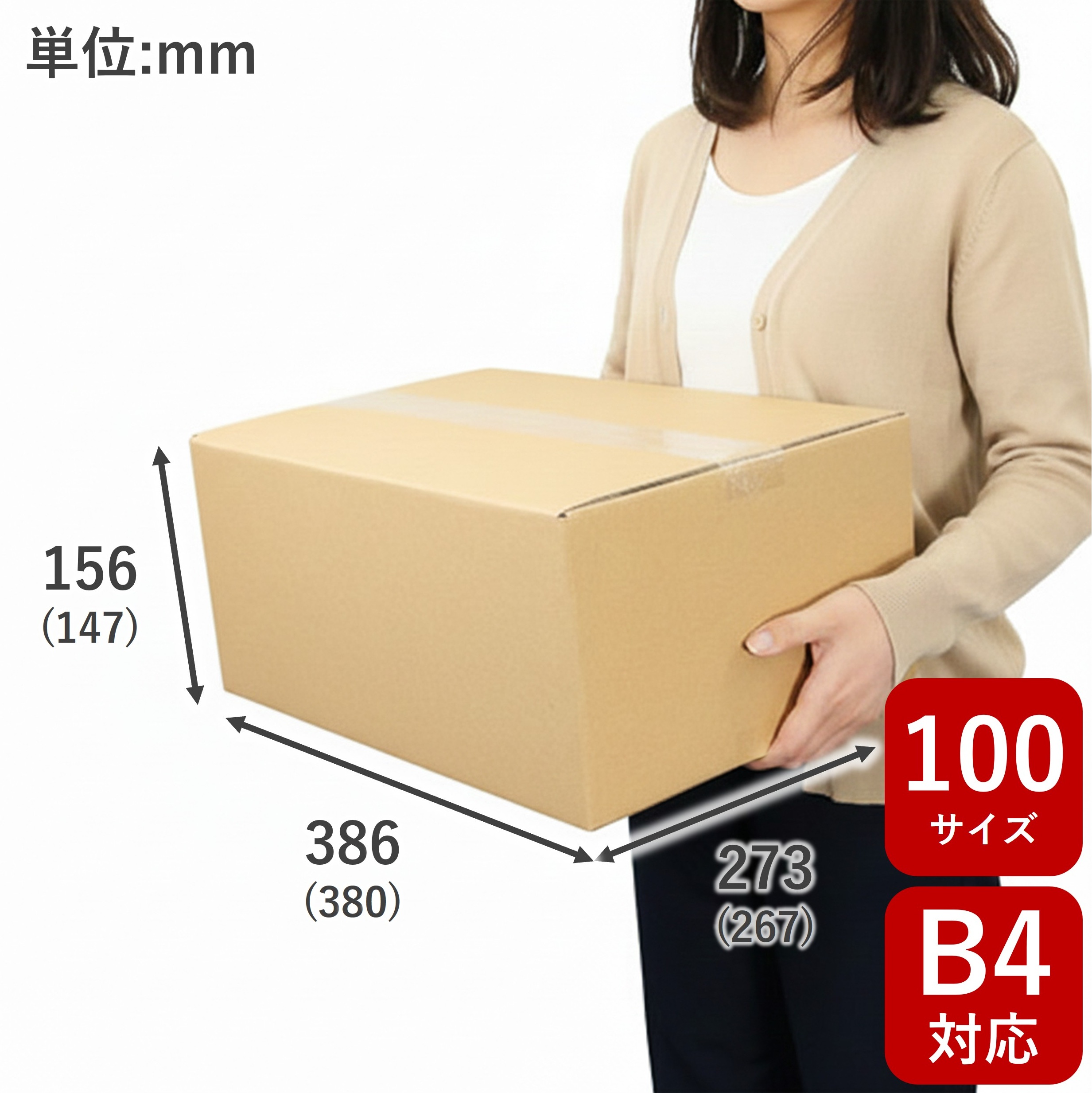 【宅配100サイズ】ダンボールNo.2 10枚（B4サイズ）