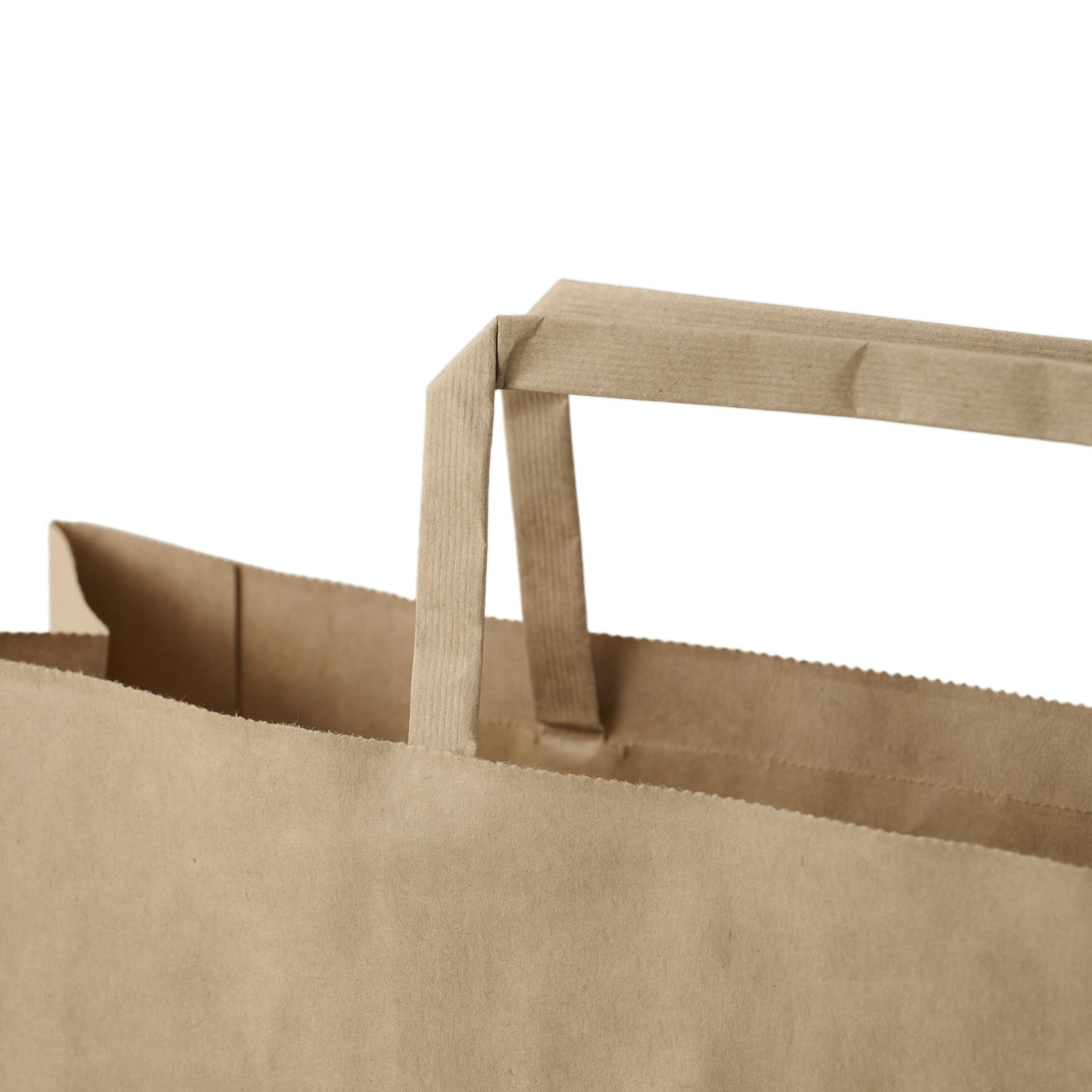 スーパーバッグ 紙手提げ袋 ワイド平紐（未晒） 50枚