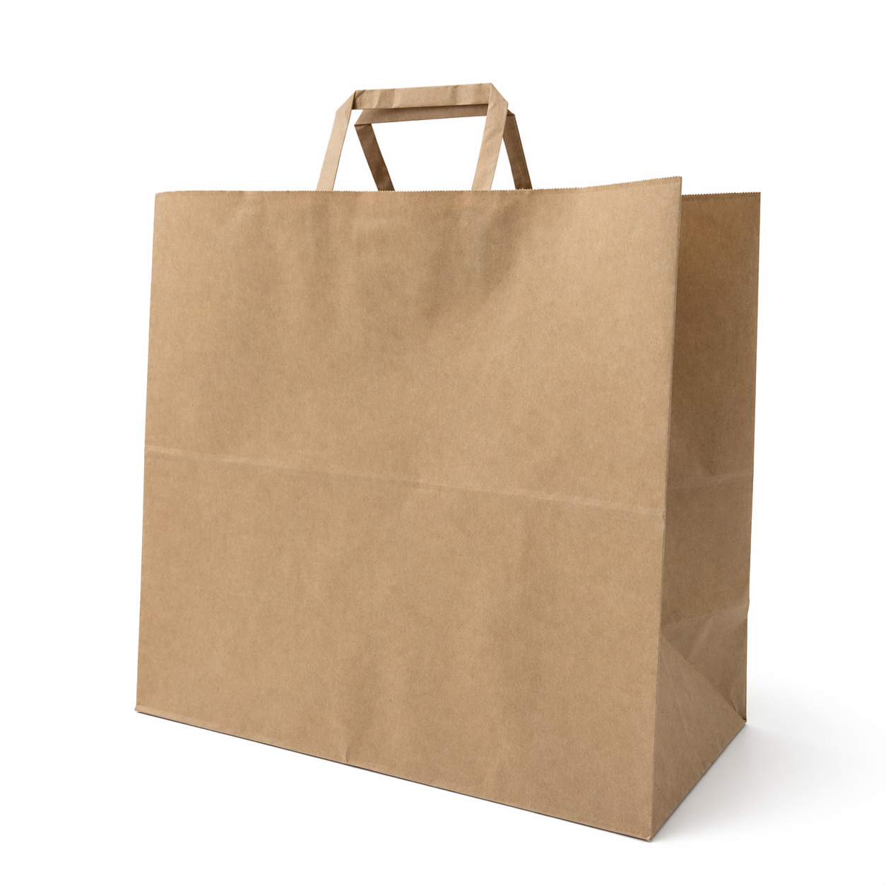 スーパーバッグ 紙手提げ袋 ワイド平紐（未晒） 50枚