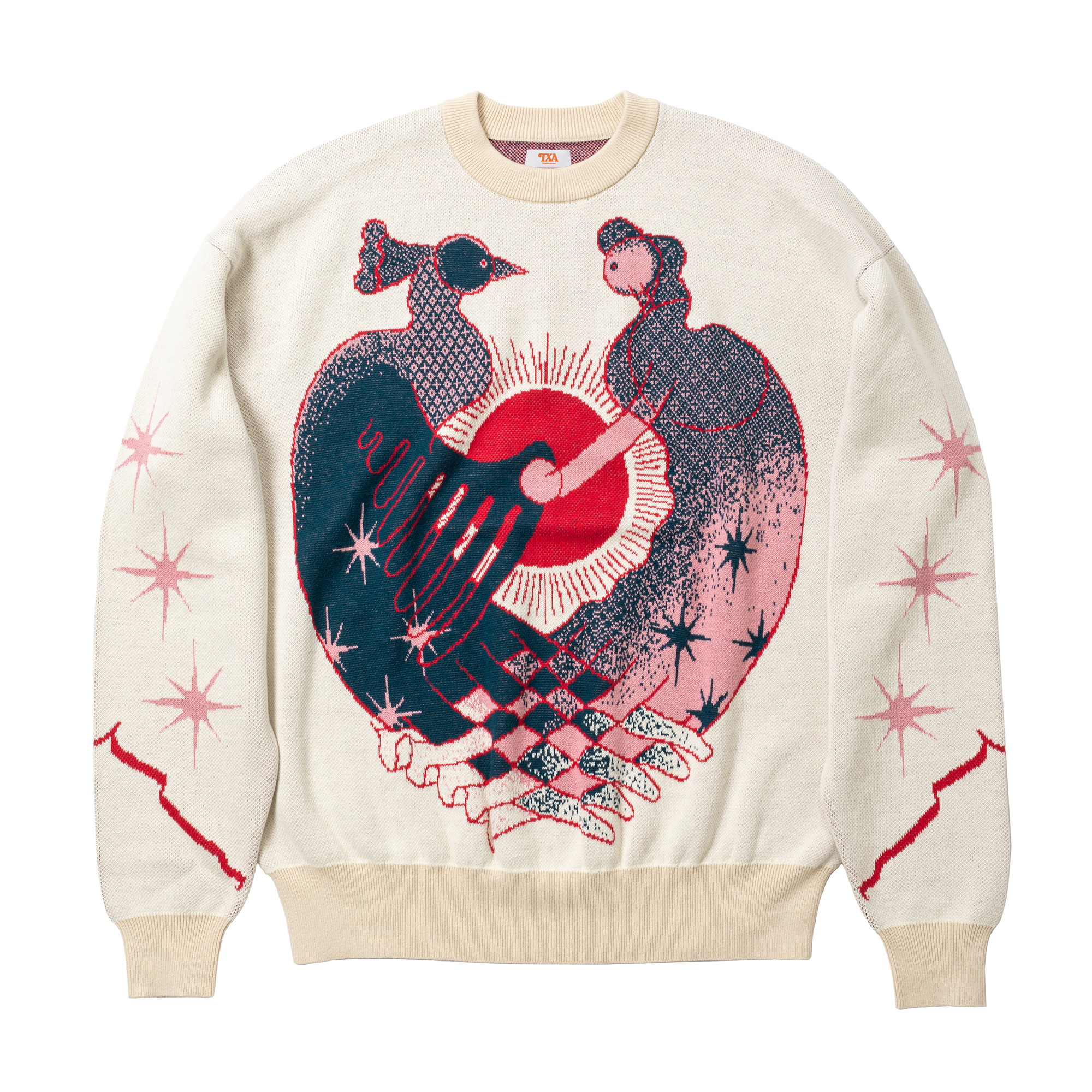 大河紀 Jacquard Sweater Beige/Ebony サイズ: 1, カラー: ベージュ