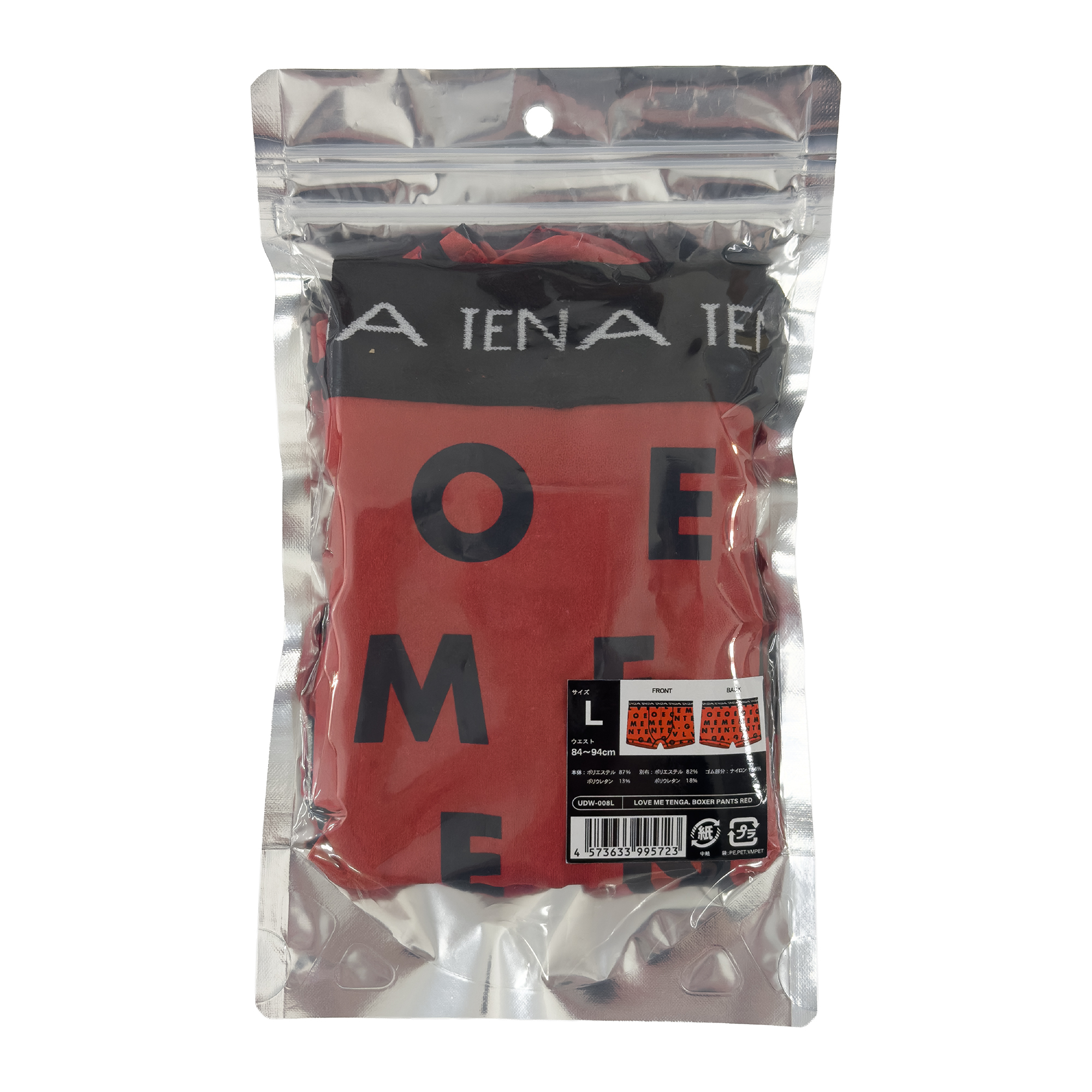 LOVE ME TENGA. BOXER PANTS RED/BLACK カラー: レッド, サイズ: L