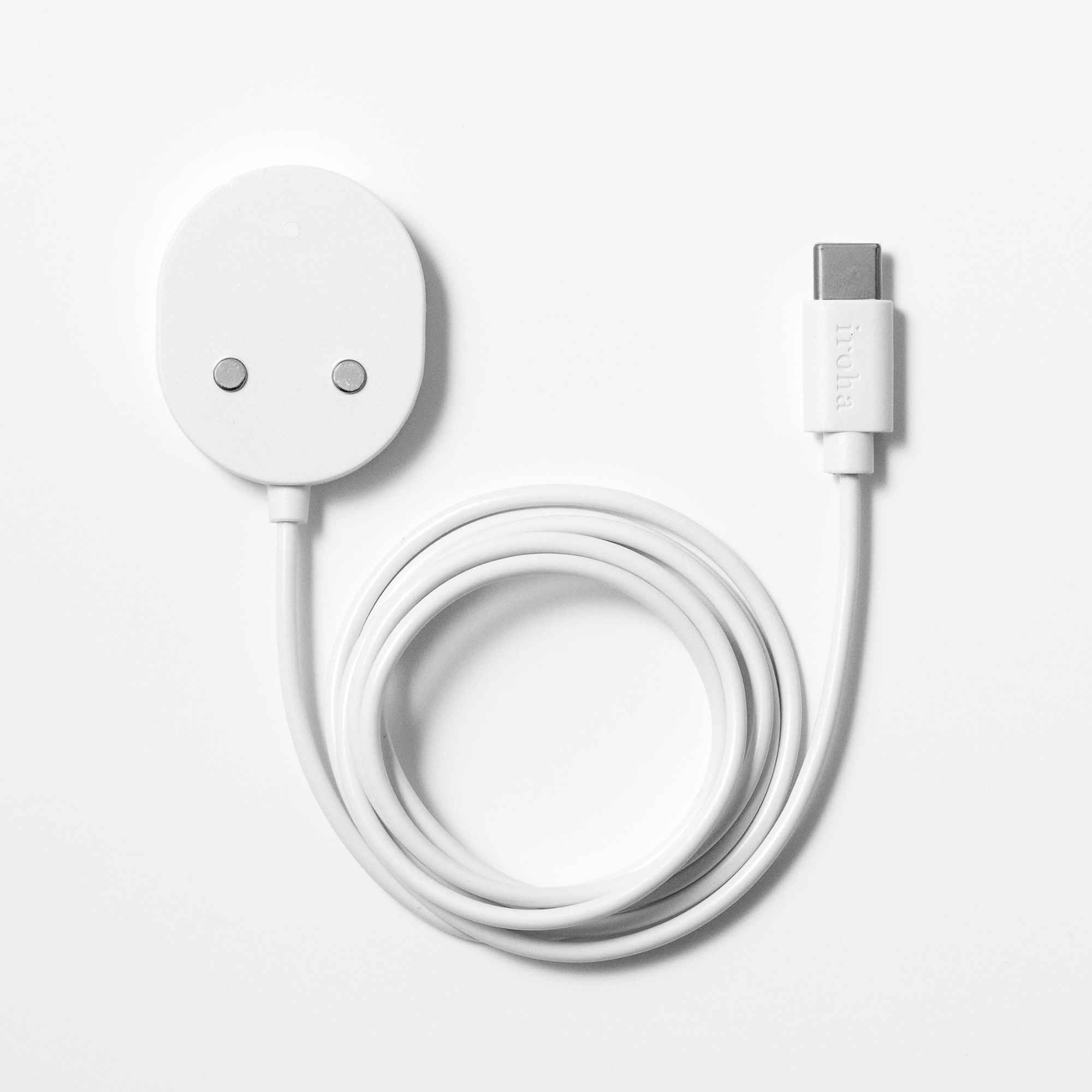 irohaシリーズ 充電ケーブル WH（マグネット台座/USB-C)（USB-004