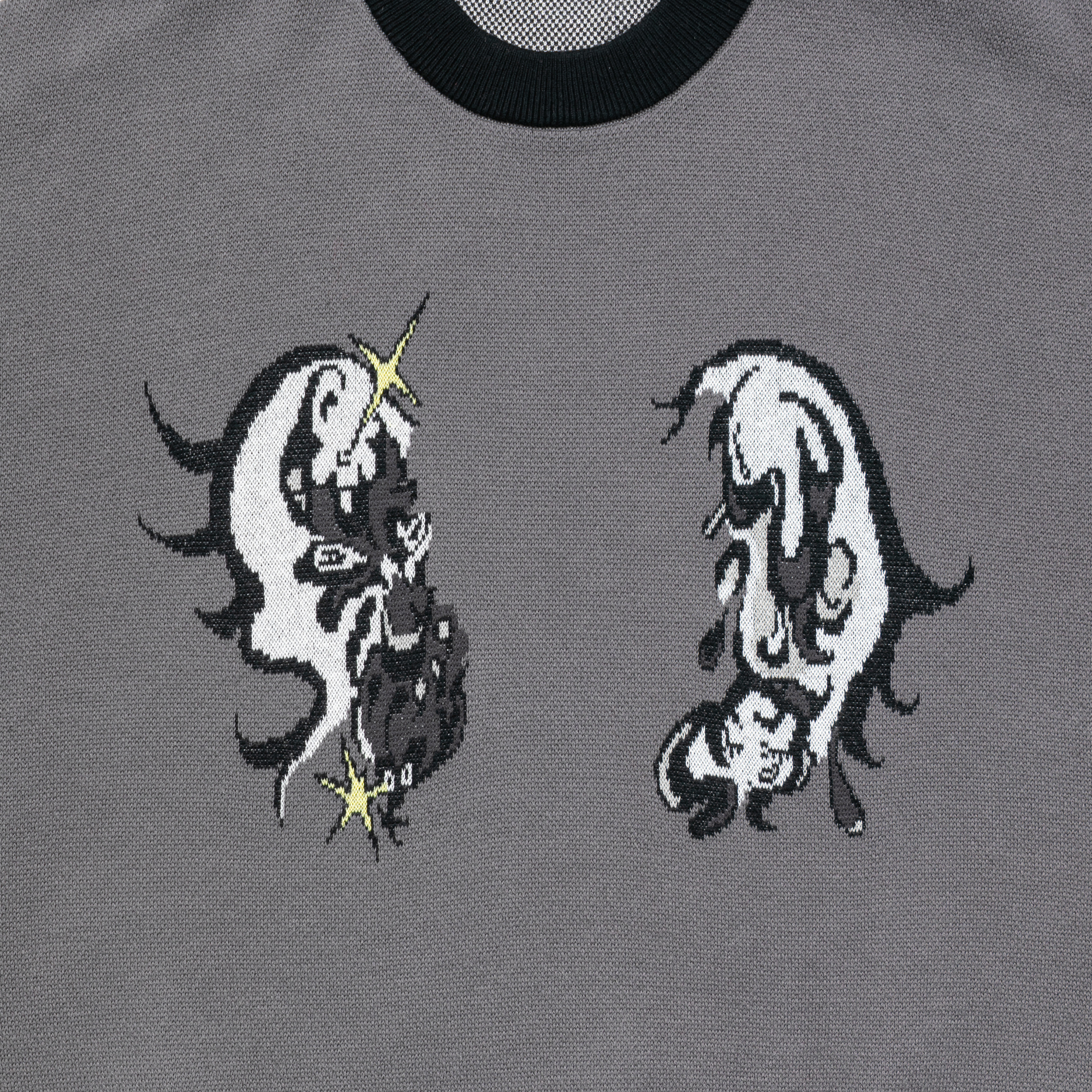 田中かえ Jacquard Sweater Gray サイズ: 1