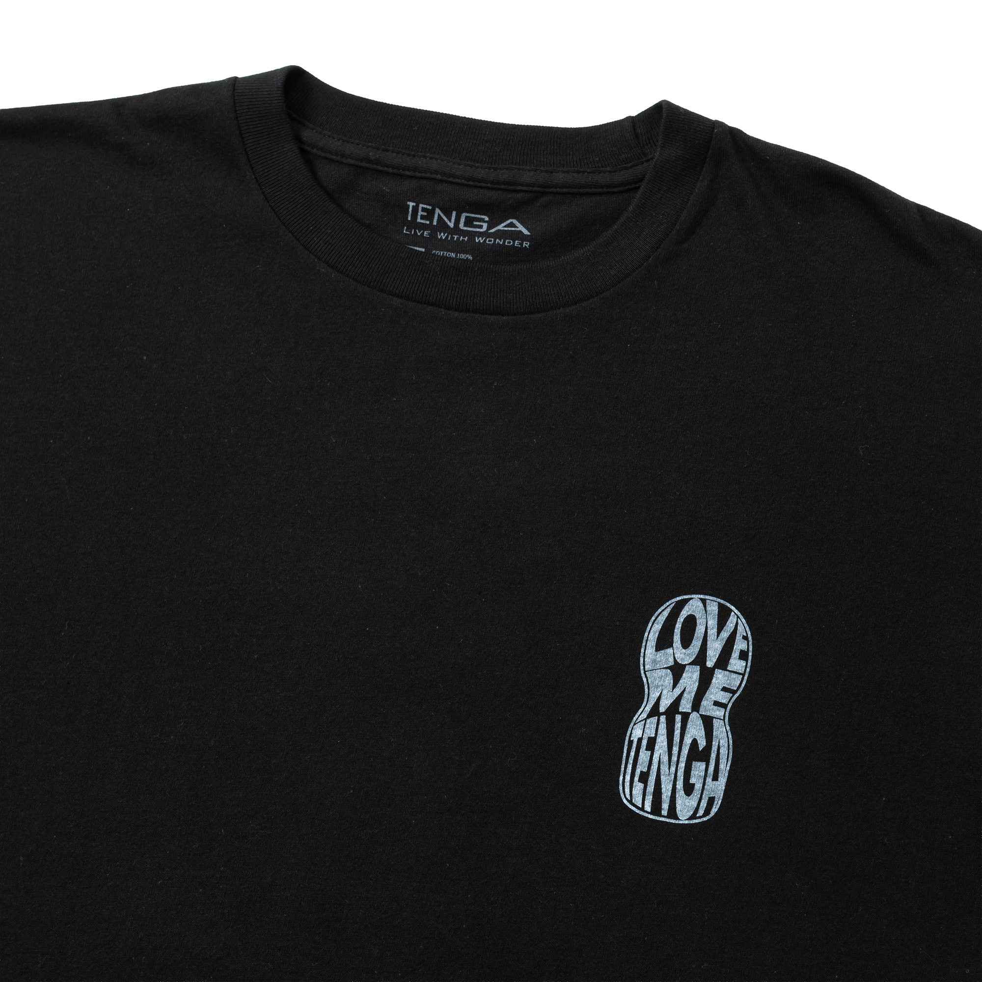 LOVE ME TENGA 変形 Tシャツ ブラック サイズ: L